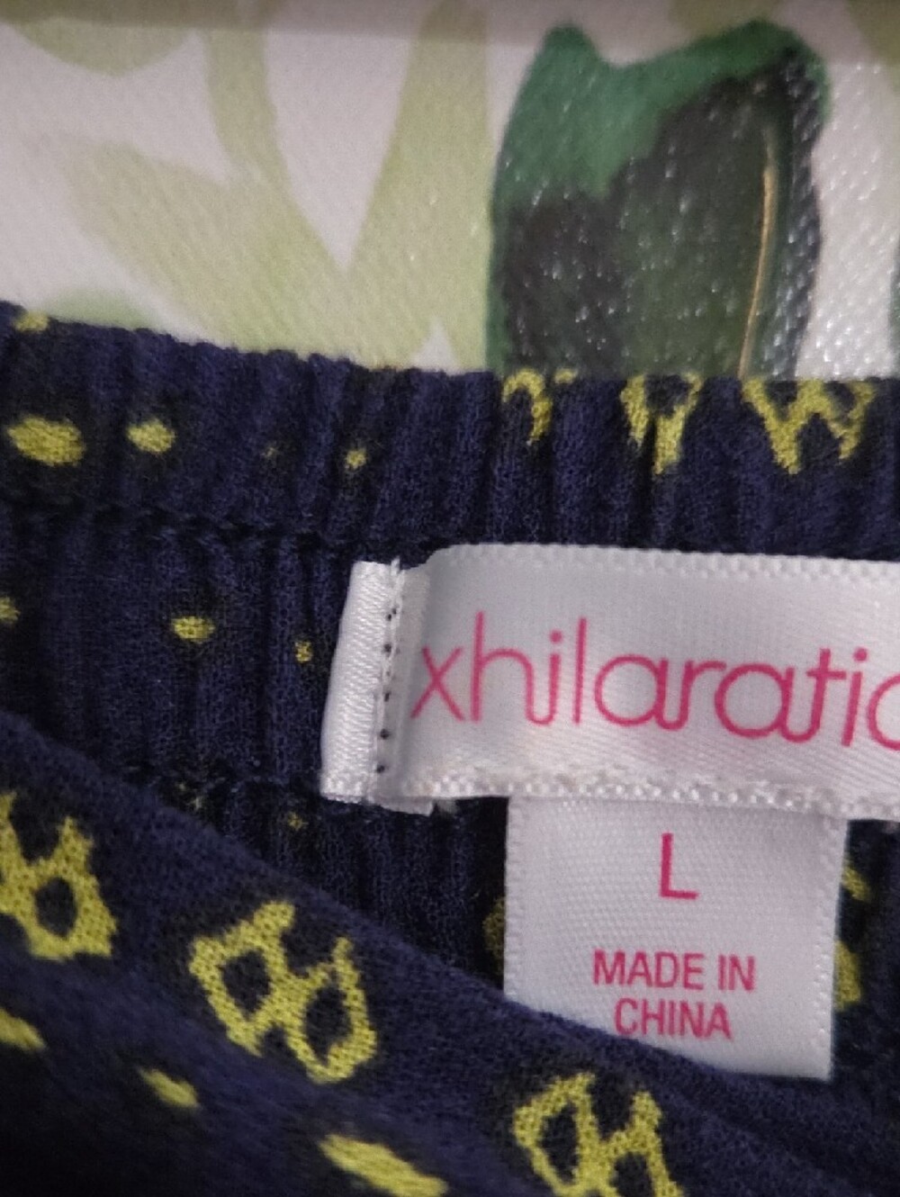 Xhilaration Navy Maxi Skirt with Cream Geometric Print - Picture 2 of 8